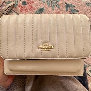 Coach Beige Quilted Crossbody Bag